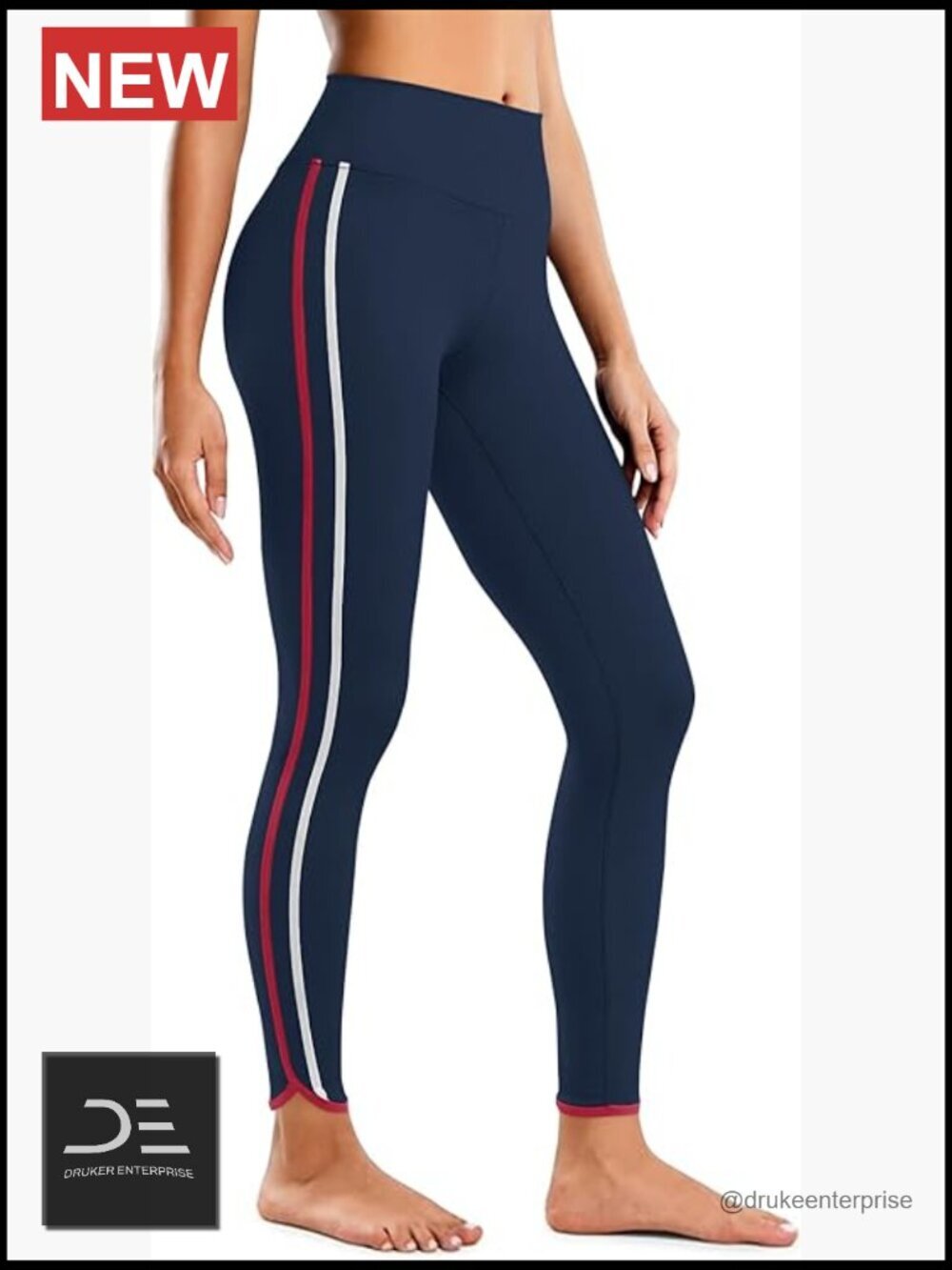 Buttery Soft High Waisted Yoga Leggings 25" Side Stripes Full Length